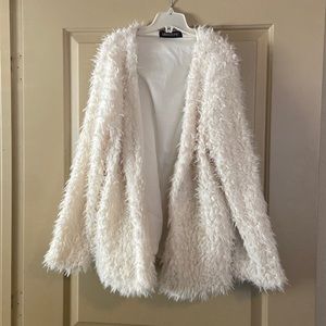 Faux fur cardigan coat